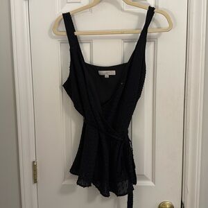 Loft textured black wrap tank top size medium